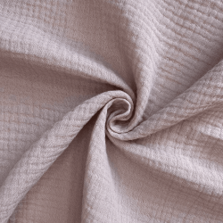 Ткань Муслин Жатый, цвет Пыльно-Розовый (на отрез)  в Домодедово