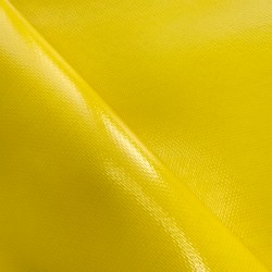 Ткань ПВХ 600 гр/м2 плотная, Жёлтый (Ширина 150см), на отрез  в Домодедово
