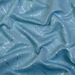 Ткань Блэкаут для штор светозатемняющая 75% &quot;Ледовое тиснение, Голубой&quot; (на отрез)  в Домодедово