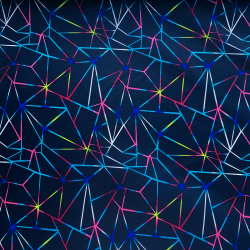 Ткань Оксфорд 210D PU, принт &quot;Неоновые треугольники&quot; (на отрез)  в Домодедово