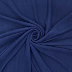 Ткань Флис Односторонний 130 гр/м2, цвет Темно-синий (на отрез)  в Домодедово