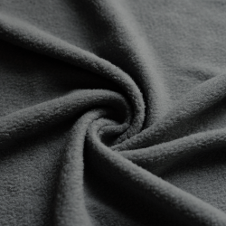 Ткань Флис Односторонний 130 гр/м2, цвет Серый (на отрез)  в Домодедово
