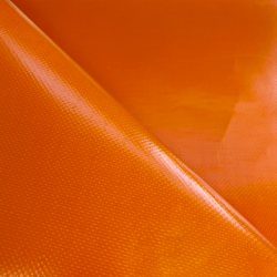 Ткань ПВХ 450 гр/м2, Оранжевый (Ширина 160см), на отрез  в Домодедово