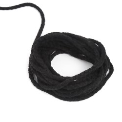 Шнур для одежды тип 2, цвет Чёрный (плетено-вязаный/полиэфир)  в Домодедово